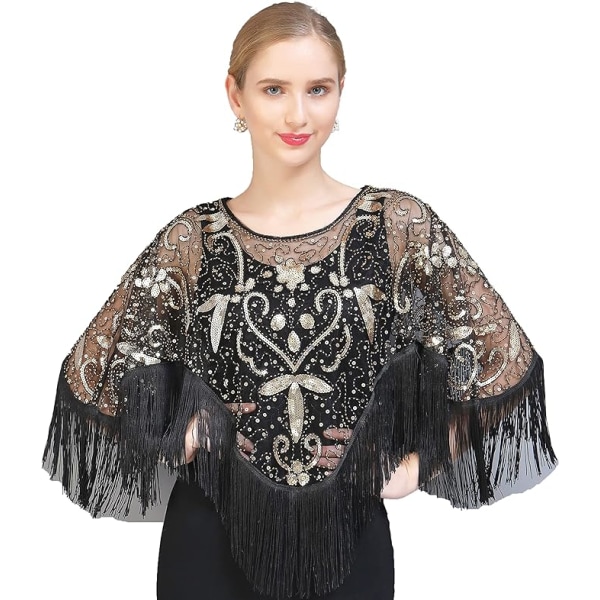 1920s Stole Scarf Women's Sequin Shawls for Evening Dress Retro Gatsby Party Costume Accessories