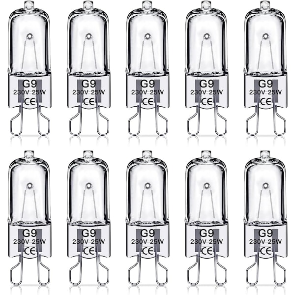 G9 Halogenlampor 25W, 230V, 10-pack