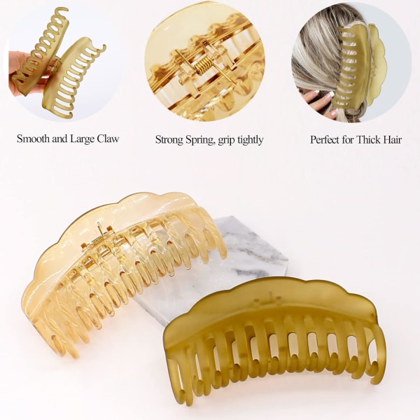 2 stk. store hårklemmer til kvinder