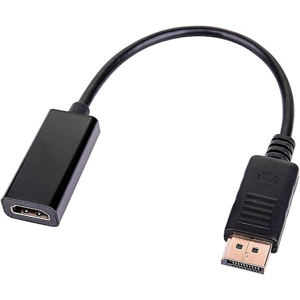 DisplayPort til HDMI Adapter 4K 30HZ, Cableader Guldbelagt DisplayPort Han til HDMI Hun Konverter med Lyd