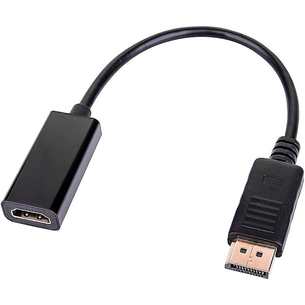 DisplayPort til HDMI-adapter 4K 30HZ, Cableader gullbelagt displayport hann til HDMI hunn-konverterer med lyd