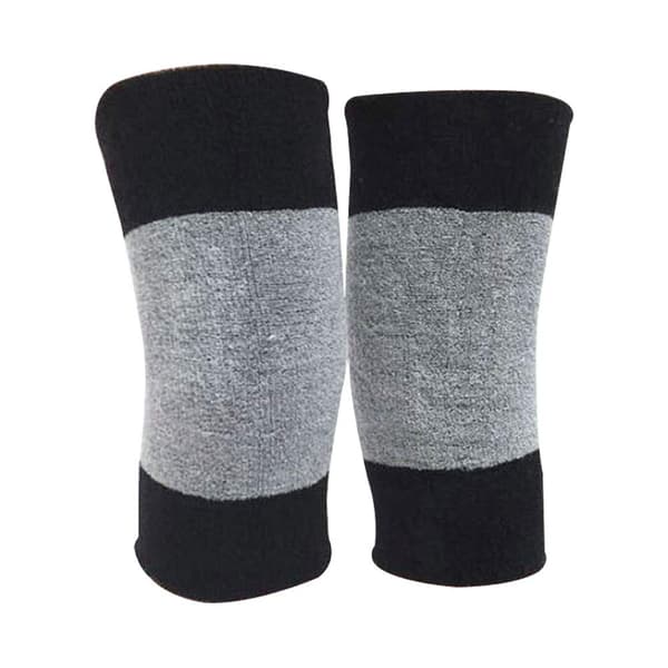 Knäskydd vinter varma termiska knäkompressionsärmar för kvinnor män black+grey