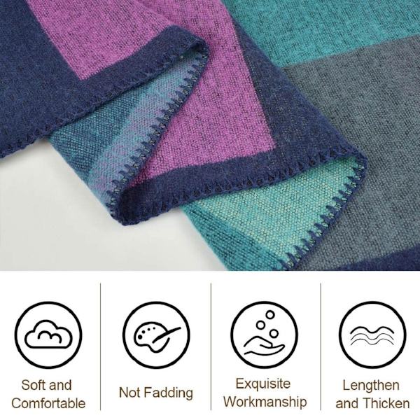 Dame Poncho Cape Oversized Vinter XXL Dame Tørklæde Lang Høj Kvalitet Reversible Cape Poncho Patchwork Design Tæppe Stof Tørklæde Sjal Cape