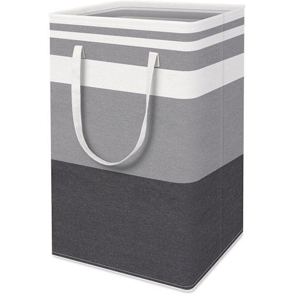 1-Pack Large Laundry Basket,Waterproof, Freestanding Laundry Hamper, Collapsible Tall Clothes Hamper with Extended Handles(Gradient Grey, 75L)