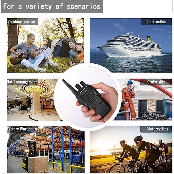 Genopladelige Walkie Talkies med Lang Rækkevidde, To-vejs Radioer med Ørestykker, 2-vejs Radioer UHF Håndholdt Transceiver Walky Talky