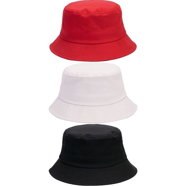 3 Pack Cotton Bucket Hat Kesä Aurinkohattu UPF 50 UV Suojaa Sun Cap Fisherman Fishing Cap Unisex Naisille Miehille Ulkoilu Patikointi Retkeily Matkailu