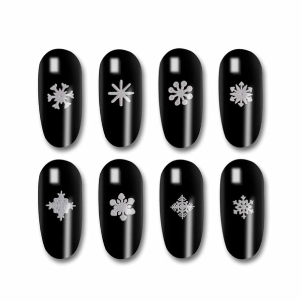 3 lådor snöflinga nagelpaljetter 3D jul nagelglitterpaljetter snöflinga flingor nagelkonstdekoration för vinterjul tacksägelsefestival