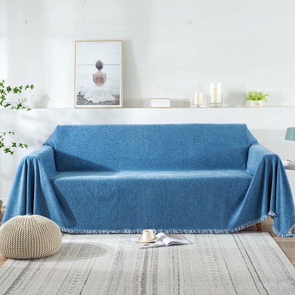 Soffa filt för 2/3/4-sits, soffa filt, sofföverdrag, bomull, tvättbar, halkfri, smutsavvisande kudde, sofffilt 180*300cm