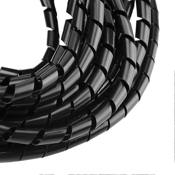 Spiral Kabelwrap Tråd Beskyttende Bindende Organizer Hjem Kontor Ledningsstyring 10mm (sort)