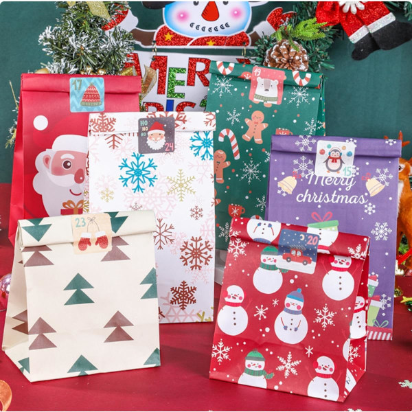 Julklappspapper Set - 6 Mönster (12 Ark) - Festligt Presentpapper för Gåvor