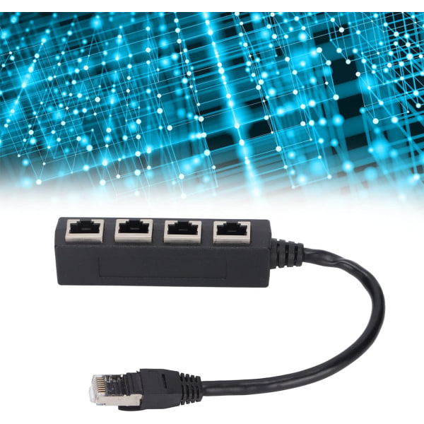 RJ45-jakaja, Ethernet-kaapeli RJ45-sovitin 1 uros 4 naaras, CAT7-verkkokaapelijakaja