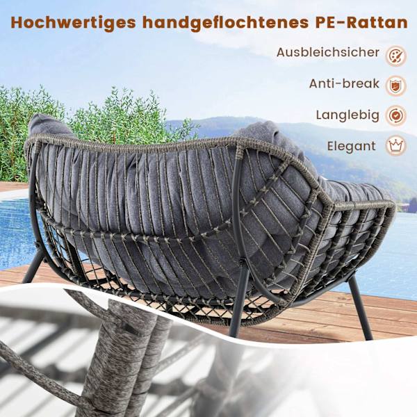 Överdimensionerad grå gungstol med avtagbar dyna
