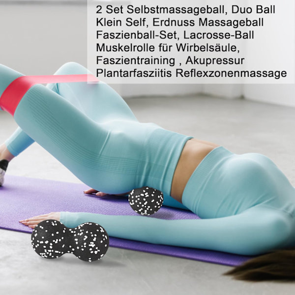Jordnötsmassageboll, Dubbel Lacrosseboll för Myofascial Release Trigger Point Therapy Slappna av Spända Muskler Djupvävnadsmassage
