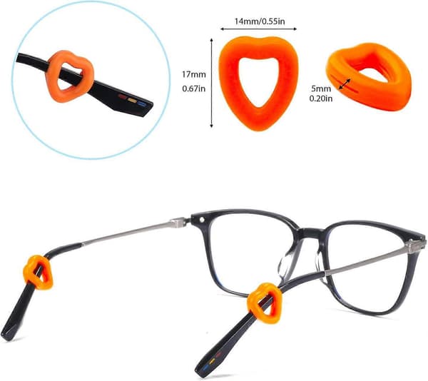 10 par brilleøre-greb, brille skridsikker øreholder - blød silikone