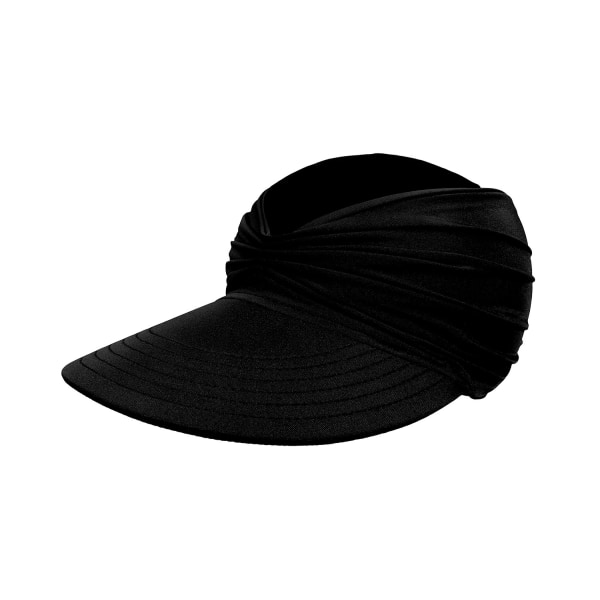 Visor Hat, Solhatt Dame Solbeskyttelse Strandhatt Bred Bremskjerm Solhatt med UV-beskyttelse for Sport Golf Tennis Utendørs Strand 56-65CM black