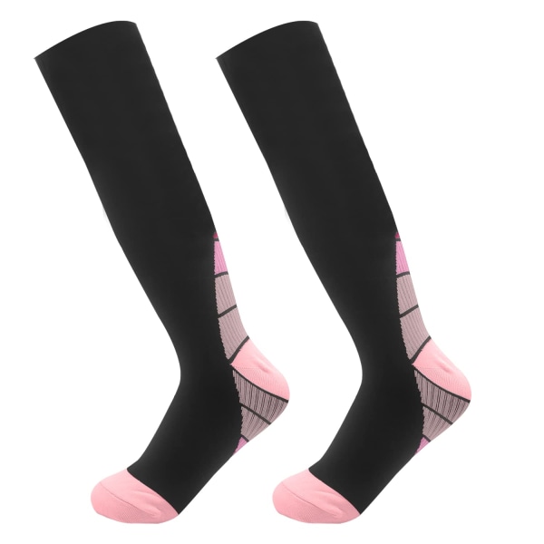 Kompressiosukat miehille ja naisille, lääketieteellisen luokan Athletic Fit -sukat juoksuurheilun sairaanhoitajille Flight Travel L/XL Pink L/XL