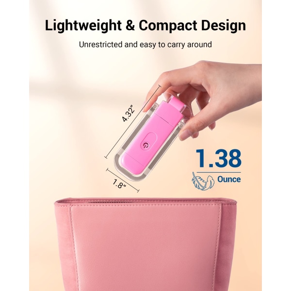 Läslampa bokklämma, USB uppladdningsbar klämlampa för läsning i sängen, 3 justerbara ljusstyrkor boklampa, varmvit läslampa pink