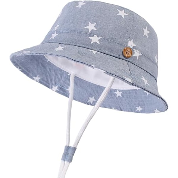 Baby Solhat Lillebarn Solbeskyttelse Dyr Cap Unisex Sommer Bucket Hat med Hagebånd, 48cm