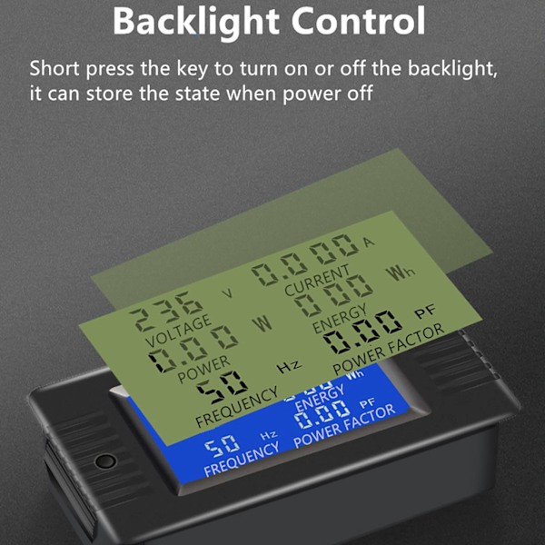 AC 80-260V 100A Digital LCD Voltmeter Amperemeter Effektmätare 6 i 1 Hushålls Elmätningspanel Sluten Typ Energimätare CT Effektmätare