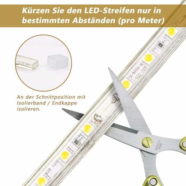 LED-stripe med bryter 1M LED-stripe 220V IP65 Vanntett LED-lysstripe Blå Odipie
