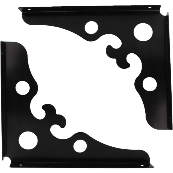 2 kpl Seinäkiinnike L-muotoiset kannattimet Seinäkiinnikkeet 90 asteen metalliset kolmiokiinnikkeet, musta (225mm * 285mm)