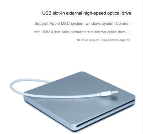Macbook Pro Air Mac Pc Laptop USB-interface Ekstern Slot-in CD/DVD Optisk Drev