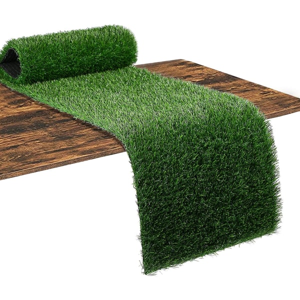 Bordløber til kunstgræs, 36 cm x 122 cm imiteret græs dug påske, falsk græs bordplademåtte til fodbold tema bryllup fødselsdagsbanket