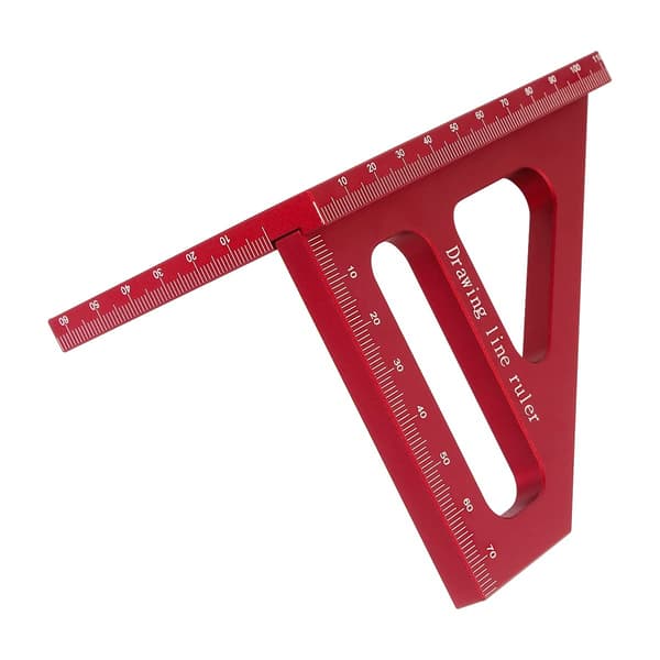 3D Multi-Angle Mätlinjal, Gerings Triangel Linjal Hög Precision Layout Mätverktyg för Ingenjör Snickare (röd)