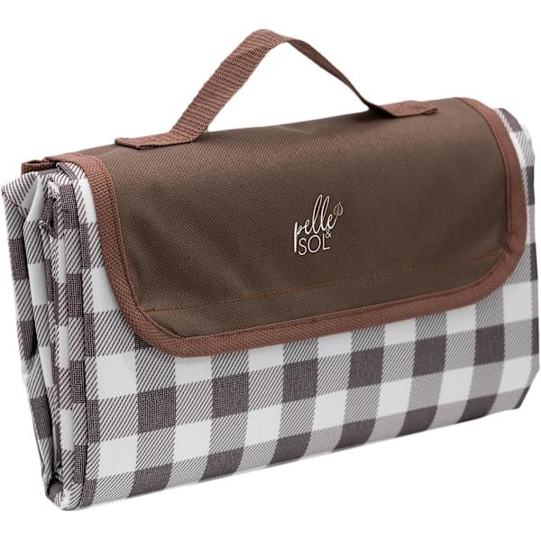 Piknikteppe, sammenleggbart utendørs strandteppe, vanntett, maskinvaskbart, med bærehåndtak for strand, fotturer, camping 200x140CM (Brun) Brown