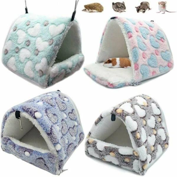 Gnagarbädd Plysch Litet Hamsterhus Hängmatta Leksakssäng Stuga för Marsvin Kanin Chinchilla Iller Lila - YYV