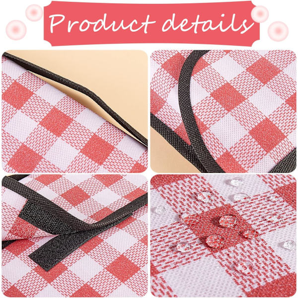 Utomhus picknickfilt hopfällbar vattentät sandtät mat praktisk matkasse picknickmatta för strandcamping vandring resor picknick (röd 150*180cm) Red