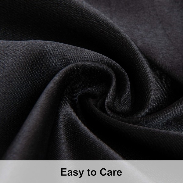 2-pak silke satin pudebetræk til hår og hud, luksuriøse og silkebløde standard pudebetræk, 50x75 cm, sort Black