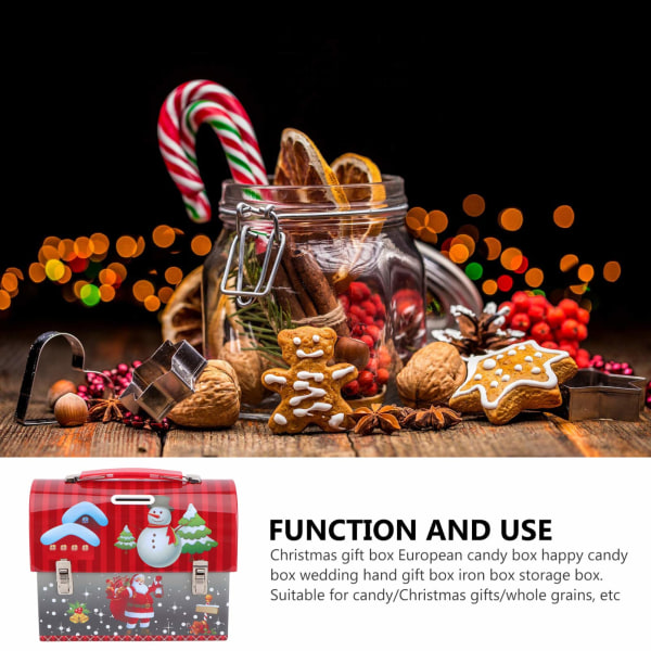 Julburk Presentförpackning Tomma burkar Kakagodisförvaringsbehållare Presentförvaringslåda för juldekorationer