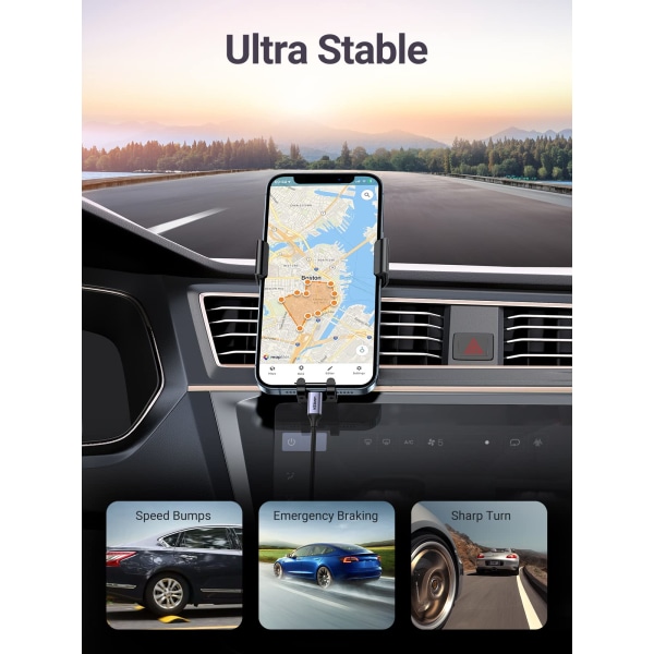 Biltelefonhållare luftventil, pålitlig stabil handsfree kompatibel med iPhone 14 Pro Max/13/12/11, Galaxy S22/S21 Ultra/S20 FE, Pixel 6 (svart)