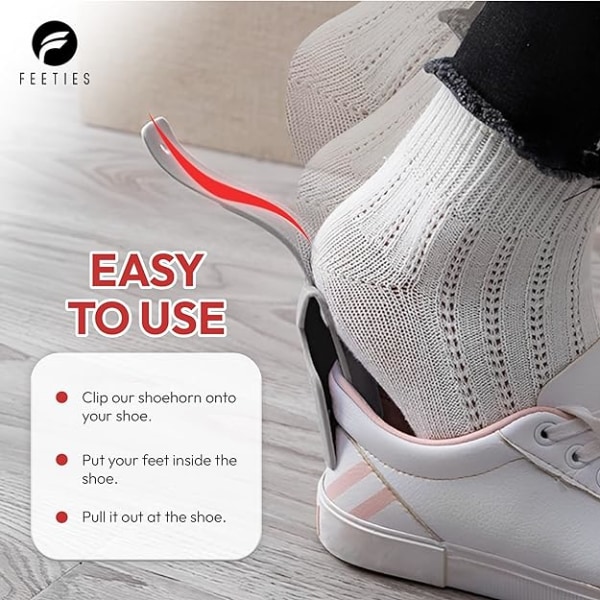 Sko Horn Lazy Shoes Hjælper Slide Easy On Shoes Plastik Sko Horn til Mænd, Kvinder og Børn - Passer til Alle Typer af Sko（Blå）