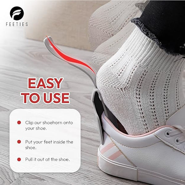 Skohorn Lazy Shoes Hjelper Slide Easy On Shoes Plast Skohorn for Menn, Kvinner og Barn - Passer for Alle Typer Sko（Blå）