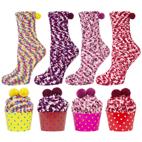 Gaver til kvinder nuttede sokker kvinders vinter varme cupcake fluffy nuttede sokker julegaver nuttede sokker kvinder