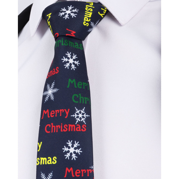 Joulusolmiot miehille, miesten joulusolmiot Joulupukin solmiot Joulusolmiot Juhlasolmiot Holiday Solmiot Navy blue Snowflake