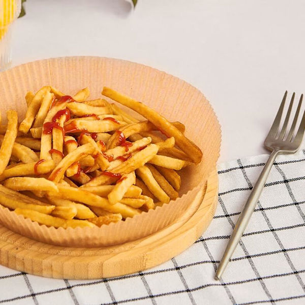 Luftfritös engångspappersfoder, Premium 6,3 tum luftfritös pappersfoder 100 st Non-Stick engångsluftfritösfoder (100-pack)