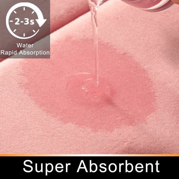 Minneskum Badmatte, Badmatter, Sklisikre Gulvtepper, Superabsorberende Badmatte, Hurtigtørkende, Maskinvaskbar Baderomsmatte pink 40*60cm