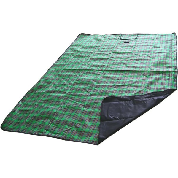 Stort tartan piknikteppe med bærehåndtak Vanntett strandhage utendørs vaskbart piknikcampingteppe 150*200 cm (grønn) Green
