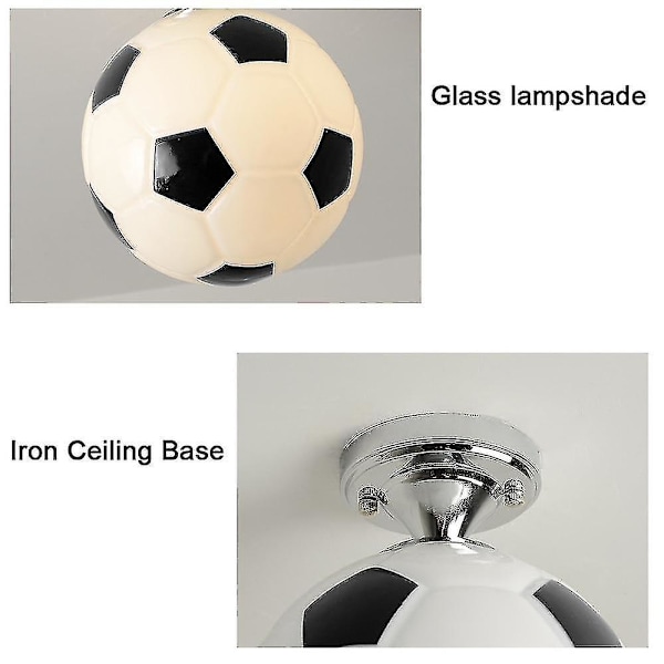 20cm Fodbold Loftlampe - LED Loftlampe til Indendørs Bar, Børneværelse, Soveværelse black
