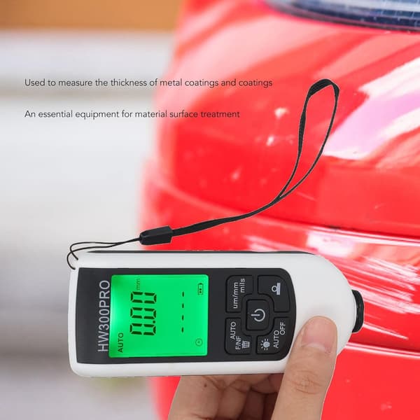 Digital Coating Thickness Gauge, Portable Paint Thickness Meter, 0-2000UM Range, Coating Measuring Tool for (White) White