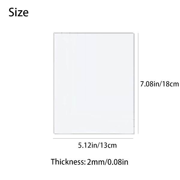 10 st Akrylplatta Genomskinlig Plastplatta 2mm Transparent Akryl för Ritning, Utskrift, Hantverk DIY, Bildram etc(18 x 13cm)
