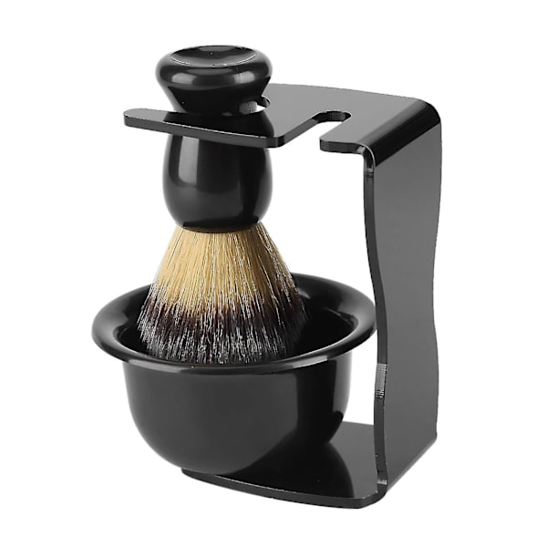 Skålsæt til barbering 3 stk. Professionel barberkost til mænd + Stativ/holder + Skål