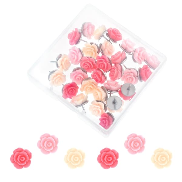 30 stk. trykknapper blomster korktavle knapper tommelfinger knapper til opslagstavle heavy duty tommelfinger knapper til opslagstavle farverige søde floret trykknapper