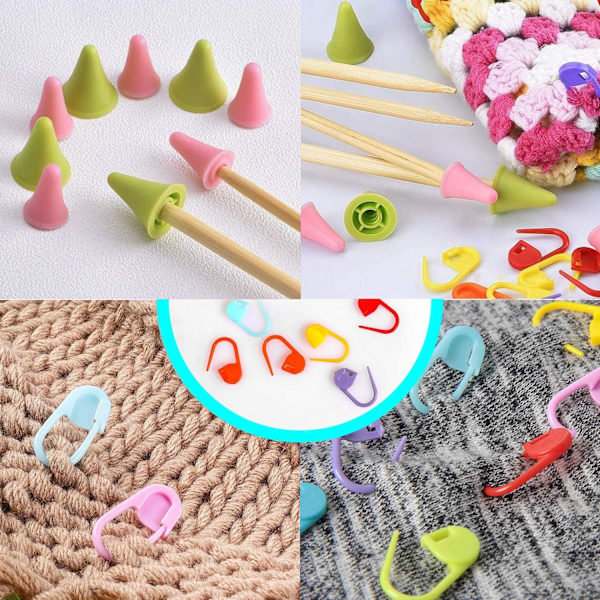 56-dels Stickningsverktyg & Tillbehör, Stickning & Virkning Tillbehör Grundläggande Sy- & Stickverktygssats Nålar Stygnhållare Markörer Upplösare Virkning