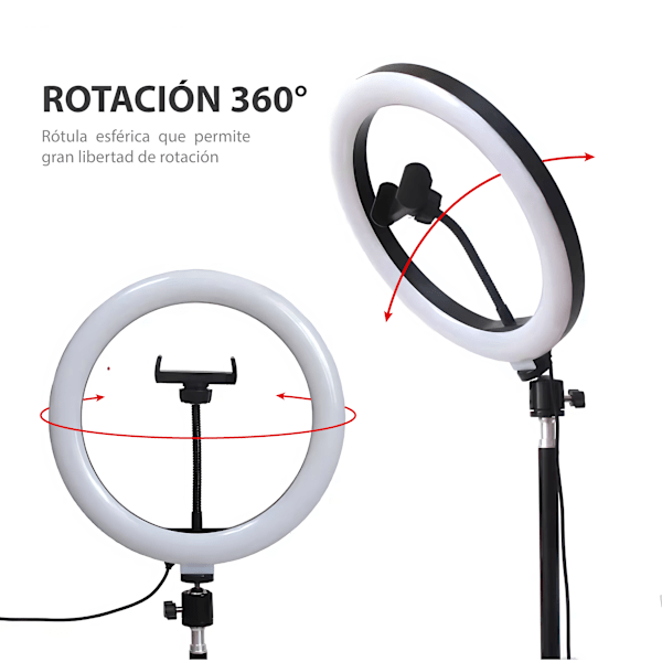 2,1 m jalusta ja/tai 30 cm/12'' himmennettävä 3-värinen LED-rengasvalo selfieihin, valokuvaukseen, meikkaamiseen, YouTube-striimaukseen, Tik Tokiin