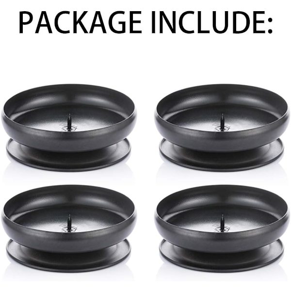 4 kpl kynttilänjalkaa, musta 4pc