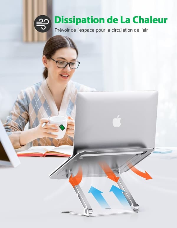 Aluminium Laptopstativ, Ventilerat Laptopstativ